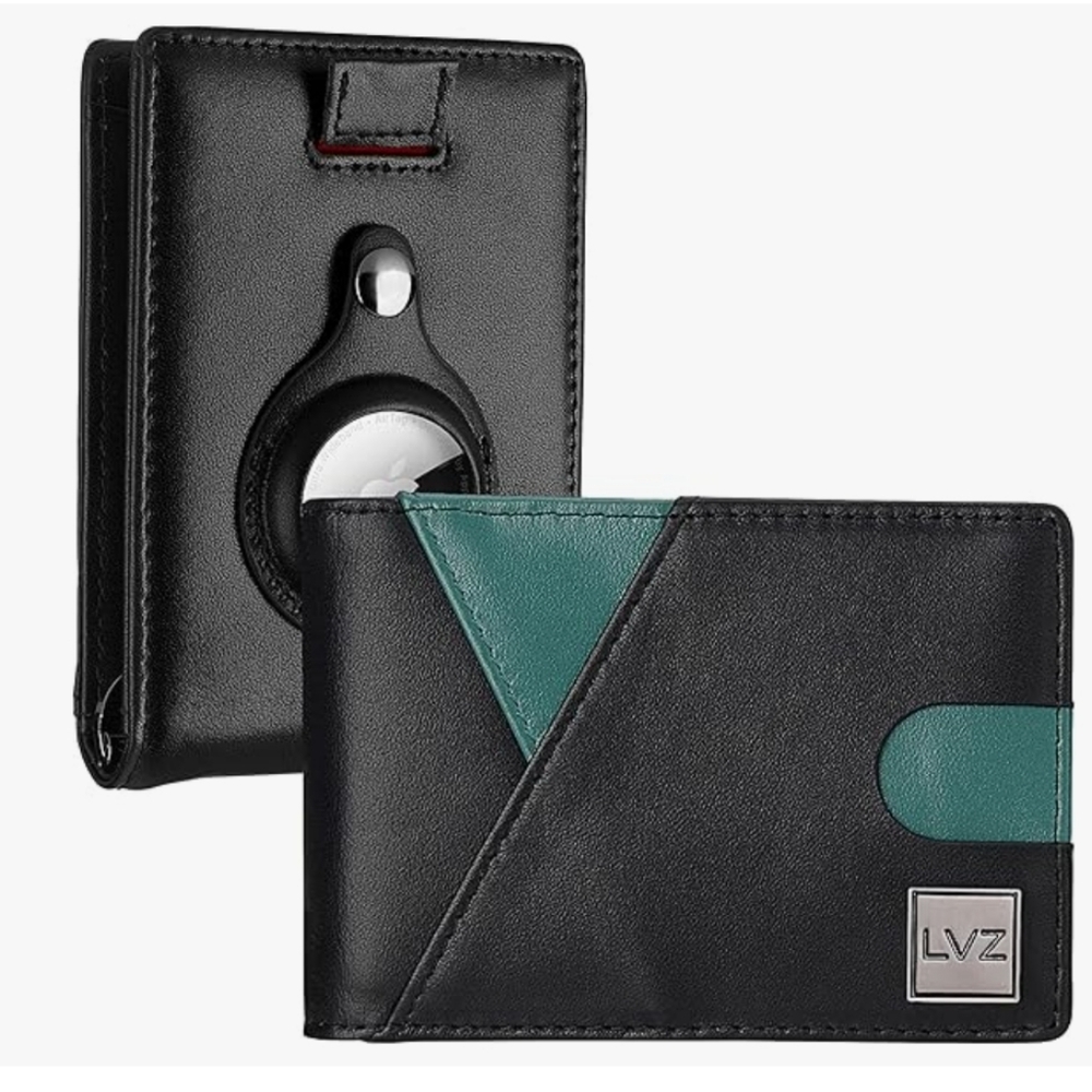 Black and Green Wallet RFID Blocking Airtag Holder